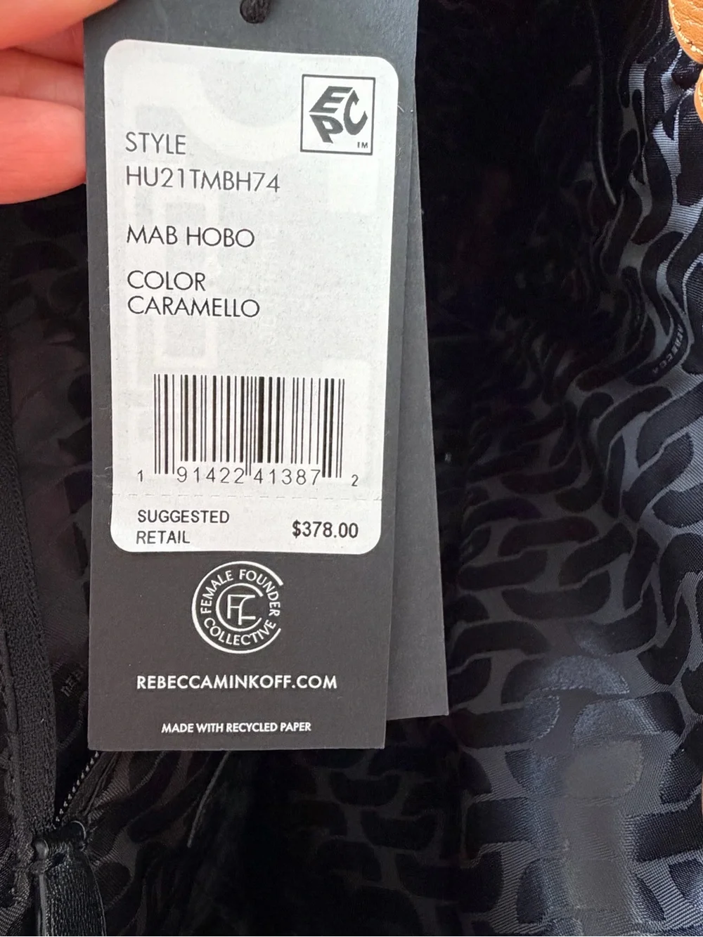 NWT Rebecca Minkoff Pebbled Cognac Leather Hobo Shoulder Bag
